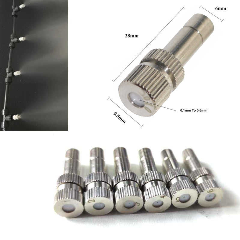 50 Pc Low Pressure High Quality Atomizing Misting Nozzle Spray Injector Atomization Head Mister Mist Spraying System Nozzle
