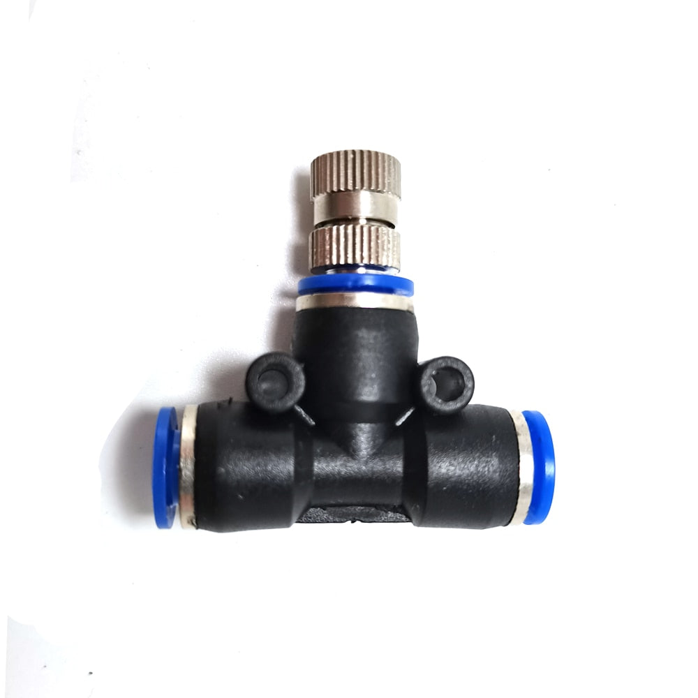 10PCS Fog Misting Nozzle With 6mm Tee Quick Connection Garden Water Irrigation Sprinkler for Low Pressure Misting System