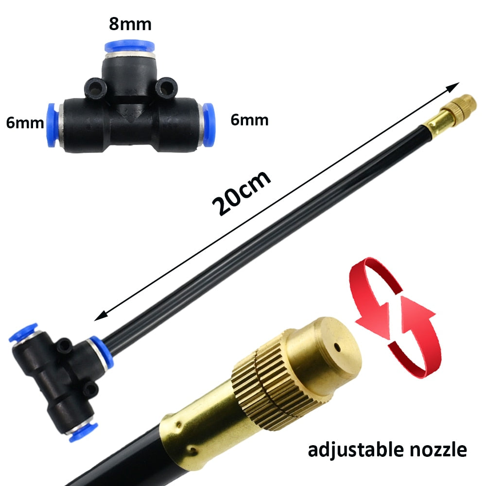 5-20M DIY Misting System For Lawn Garden Irrigation Universal Adjustable Atomizing Sprayer Kit Tube Water Mister