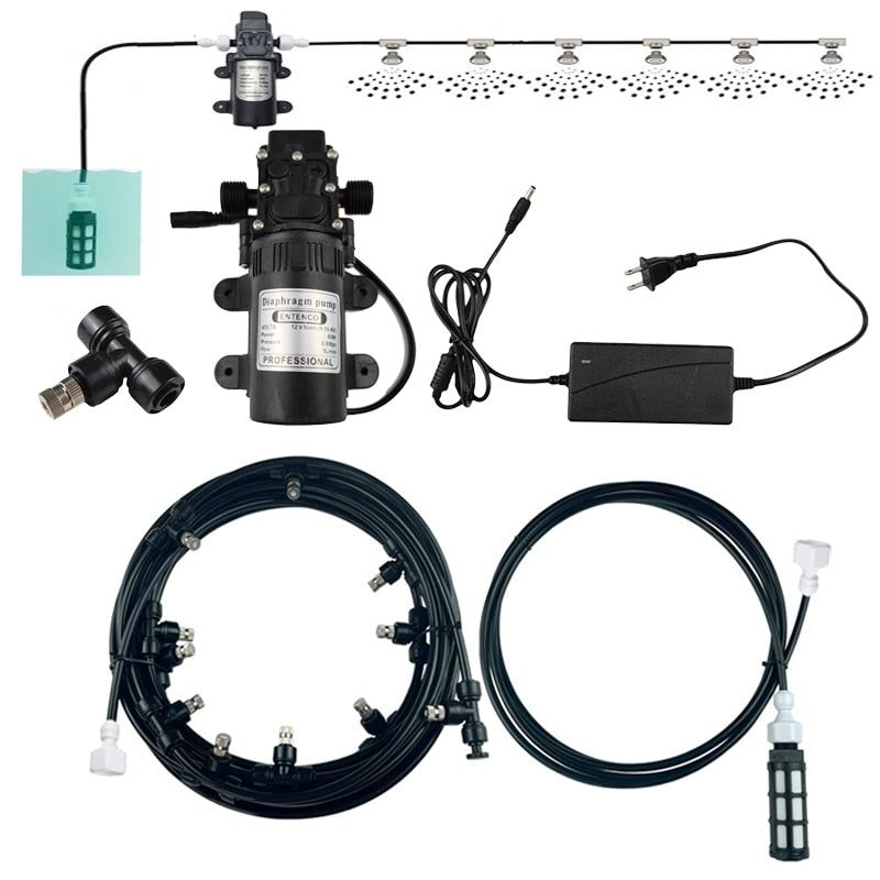 Nebulizers Pump Mist Water Fog Electric Sprayer Sprinkler System For Gazebo Patio Garden Plant Mister 6-18 Meters Kit